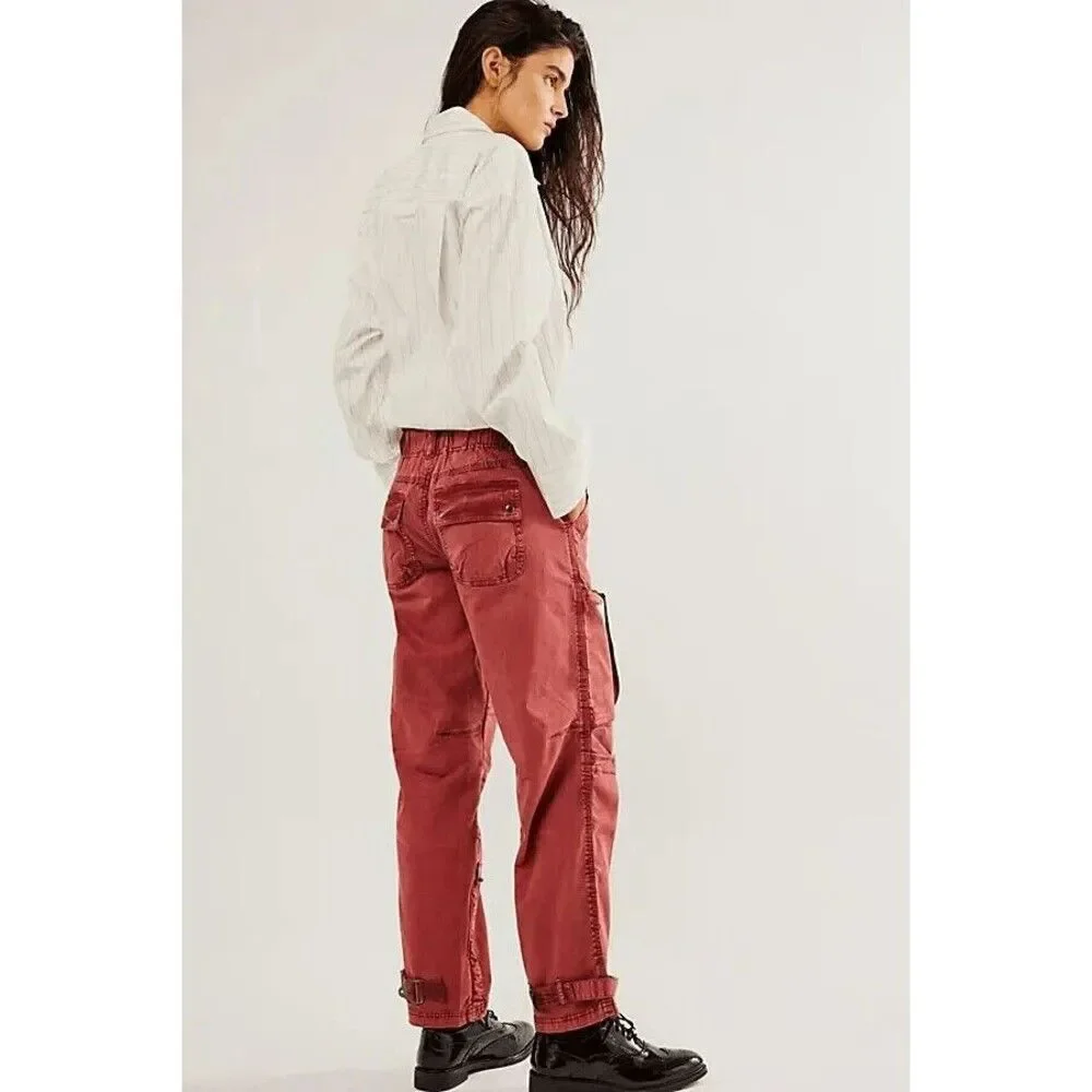 Free People Can't Compare Slouch Pants Cargo Zipper Pockets Jasper M Imperfect